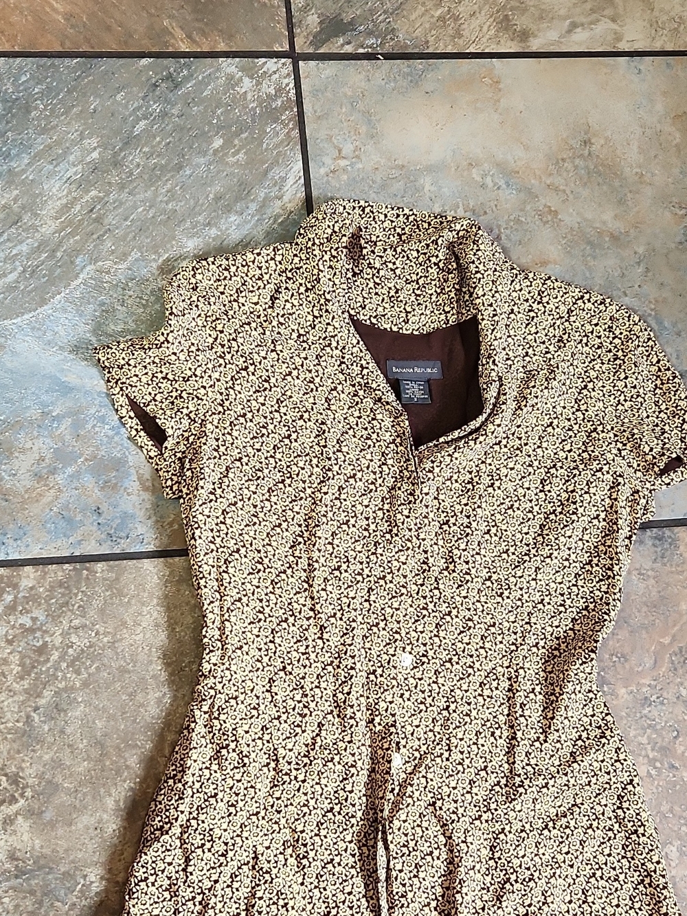 Banana Republic Brown Floral-Print Midi Dress - Picture 2 of 3